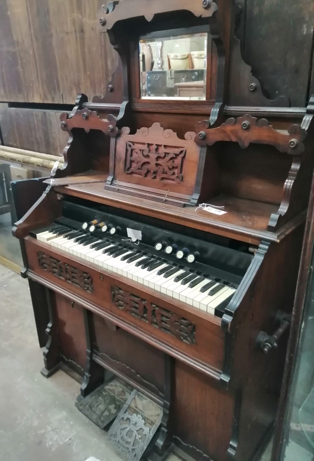 A late 19th century Alphonse Cary of London mahogany cased chapel organ, width 104cm, depth 48cm, height 160cm